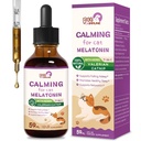 Cat Melontonin Calming Kandang Alam, Dukung Jatuh & Tidur Sehat, Herbal Extract Relaksasi Suplemen dengan L- Theanine, Valerian, Catnip, Passion Flower dan Chamomile. 2 oz