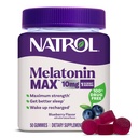 Natrol Melonatin 10mg Sleep Aid Suplemen, 50 Count MelonatinMax Gummies, Blueberry Flavor, 10 mg Melonasin Gummies for Occasional Sleeplessed, 50 Day Suppply