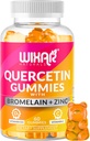 Quercetin Gummies - Quercetin 500mg dengan Bromelain, Zinc, Vitamin C & D3 - Quercetin Gummy Suplemen Imune dan Allergy - Imunity Booster Tambahan - 60 Chewable