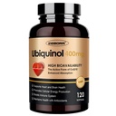 ZEBORA Ubiquinol CoQ10 400mg Softgels dengan Vitamin C & Vitamin E & Selenium, Max- Absorpsi, 4-1 powerful Antioksidant, Dukungan Kesehatan Jantung & Energi - Produksi, 120 Softgeels