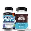 BioSchwartz 15 Day Cleanse for Colon and Gut Health Plus Hydrolyzed Collagen Peptide Capsules (Supply Hari 45)