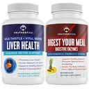 Font color = "# ff80c0" Kesehatan Liver TRUTHENTICS dan Enzymes Bundle - Dukungan untuk Detox Cleanse Liver, Ditraffic, Absorpsi Nutrient, Gas Occasional dan Bloating - Gluten Bebas, Non-GMO