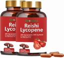 Lycopene Kapsules, Lycopen 200mg Natural dengan Jamur Reishi 200mg untuk Dukungan Kesehatan Prostate dan Imune - Bebas, Non-GMO, 60 Capsules (2 Paket)