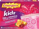 Emergen- C Kidz 250mg Kids Vitamin C Powder, Caffeine Free, Ammune Dukung Minum Mix, Fruit Punch Flavor - 30 Count / 1 Pasokan Bulan