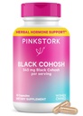 Pink Stork Black Cohosh Suplemen Perempuan - 540 mg Cohosh Hitam Murni untuk Perimenopause, Menopause Support - 30 Kapsul