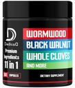 Wormwood Capsules Supplement - Diekstrak dari Black Walnut, Cloves, Turmeric, Apple, Berberine HCI & Lebih - 11 Ingrediasi Kombinasi untuk Sistem Imune, Manajemen Tubuh - 60 Kapsul