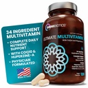 OmniBiotics Ultimate Daily Multivitamin for Women & Men - 34 Escalypse Ingreations termasuk Vitamin A, C, D, E, B6, B12, Biotin, Zinc - 120 Vegan Capsules