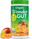 Orgain Organic Wonder Gut Fiber Supder, 5 in 1 Blend with 1 Billion Progories, Greens, Vitamin C, Adaptogens for Gut Health and Imune Dupport, Non-GMO, Orange Mango, 7.05 oz