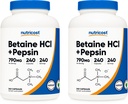 Betaine HCI + Pepsin 790mg, 240 Capsules, 2 Botol (480 Kapsul)