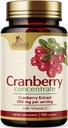 Cranberry Pills Supplemen 25.000mg - Fresh Cranberry Equivalen dengan Vitamin C & E - Urinary Tract Health Support, Sugar Free Formula, Fruit Extract - Non-GMO, Bottoms in USA - 120 Capsules