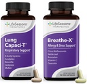 LifeSeasons Breathe- X dengan Lung Capaci-T - Allergy & Respiratory - Relief Akting Cepat Sinus - Meningkatkan Kapasitas Oksigen & Reduces Mucus - 180 Capsules