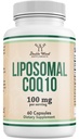 Suplemen KoQ10 Lipomal untuk Dukungan Antioksidant & Energi (100mg Per Serving, 60 Day Supply), Test Partai Ketiga, Vegan Aman, Non- GMO dengan Double Wood