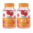 Lifeable Magnesium + Vitamin B12, Gummies Bundle - Great Tasting, Vitamin Suplemen, Gluten Free, GMO Free, Chewable Gummy