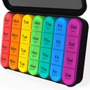 Daviky Pill Organizer 4 kali sehari - Pill Box 7 Day, Large Weekly Medicine Organizer for Travel with Removable Individual Containers, Pill Case to Hold Daily Vitamin, Suplemen and Medication