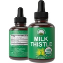 USDA Organic Milk Thistle Extract Vegan Liquid Drops. Suplemen Detox Herbal. Zero Sugar, Great for Ditraffic and A Cleanse. Suplemen Thistle Milk murni untuk Perempuan dan Pria