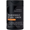 Riset Olahraga Turmeric Curcumin C3 Kompleks 500 mg, Enhanced & Black Pepper and Organic Coconut Oil for Better Absorpsi; Non-GMO dan Gluten Free - Standardized 95% Curcuminoid (60 Count Softgeels)