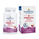 Nordic Averal Prenatal DHA, Strawberry - 90 Soft Gels - 830 mg Omega -3 + 400 IU Vitamin D3 - Non-GMO - 45 Servis