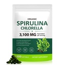 Tiuedu Spirulina Chlorella Softgeels 300 Kapsul, 17 di 1 Green Nutrient Black Spirulina Chlorella Softgels, Rich in Plant Protein, Vitamin, Chlorofil, Mudah untuk Ambil Softgel