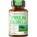 Spirulina dan Chlorella Capsules - Spirulina Capsules dengan Chlorella Powder untuk Imune, Antioksidant & Energi Dukungan. Super Green yang unik. Pesta ketiga Diuji. 60 Caps