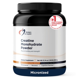 Designs for Health Creatine Monohydrate Powder - Unflavored Micronized Creatine Powder for Women & Men to Support Muscle Strength, Exercise + Brain Health, Pure Creatine Monohydrate 5g (180 Servings)