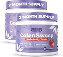 ColonSweep - Strawberry Flavored Probiotic Psyllium Husk Powder Colon Cleanser, 7.8 oz. Dukungan Servis untuk Kesehatan Gut - Cleanse for Bloating Relief & Detoxing