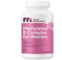 Mikro Ingrediasi Metode B Kompleks untuk Perempuan, 240 Vegetarian Capsules 124; Aktivasi B Vitamin dengan Methylfolat, Metil B12, DIM & Inosiol Kompleks 124--14- 1 Bioactive B Vitamin Formula
