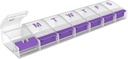 EZY DOSE Weekly (7- Day) Case Pill, Medicine Planner, Daily Vitamin Organizer Box, X- Large Push-Button Comment, Convenient and Easy to Use, Arthritis Frid, Clear Lids, Color May Vary, BPA Free