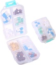 1Pack Travel Pill Organizer - 10 Comment Pill Case, Compact and Portable Pill Box, Perfect for OnTheGo Storage, Pill Holder for Purse White
