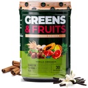 Nutrologi Hijau & Fruits Powder Alami Sourced Superfood, Beet Powder, Mushroom Blend, Progories, Digetical Enzymes, Fiber, Antioksidants, Imune Dukungan, Glute Free - Vanilla Cinnamon