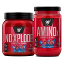 BSN Workout Bundle of NO XPLODE Pre Workout Powder Blue Raz, 30 Servings AMINO X Muscle Recovery Intra Workout Dukungan, Caffeine Free Blue Raz, 30 Servings