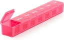Sukuos Ekstra Large Weekly Pill Organizer, 7 Day Daily Box Case Arthritis Friendly, Silkscreen Printed Medicine Container dengan Clear Lid for Vitamin, Fish Oils or Suplemen (Pink)
