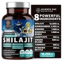 Himalaya murni Shilajit untuk Perempuan dan Pria [50% Fulvic Acid] Lebih baik daripada Resin dengan Ashwagandha, Ginseng, Turmeric, Gingko Biloba, Stinging Nettle, Cordyceps untuk mendukung Energi & Imunitas, 60Caps