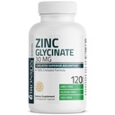 Bronson Zinc Glycinate 30mg Cheleted Superior Absorpsi 100% Didukung Formula Non- GMO, 120 Vegetarian Capsules