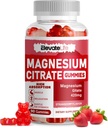 Magnesium Glycinate Gummies 1000mg - Sugar Free Magnesium Potsium Suplemen dengan Vitamin D, B6, CoQ10 untuk Calm Mood & Sleep - 60 Strawberry Gummies