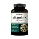 NatureBell Vitamin K Kompleks - 300 Softgels - Delivers 2.600mcg Vitamin K - Full Spectrum Bone & Heart Health Suplemen - Tinggi K1 & K2 MK-4 & MK-7 *