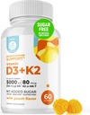 DR. MORITZ Vitamin D3 Gummies (5000 IU) with K2 - for Dewata and Kid - Vitamin D3 K2 Gummies for Imune Dupport & Bone Health - Vegan, Sugar Free, Gluten Free (60 Count)