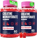 Creatine Monohydrate Gummies for Women & Men, Taurine & B6, Chewable Creatina Pre Workout Gummies for Max Power & Muscle Growth, Energy, Endurance, Creatine for Men & Women & Women