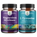 Bundle of High Absorpsi Magnesium Glycinate Capsules for Calming Sleep Plus Muscle Bone & Nerve Dukung and Free Form L Tyrosine 500mg Capsules for Mental Energy and Focus Support