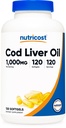 Nutricost Cod Liver Oil 10000mg, 120 Softgels - Non- GMO & Gluten Free