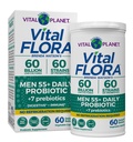 Planet Vital - Vital Flora Men Lebih dari 55 Daily Probiotic, 60 Billion CFU, Strains Diverse, Organic Pregories, Imune Dukungan, Digetical Health Shelf Propocable for Men, 60 Capsules