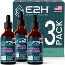 E2H All Natural Women 's Wellness, Hormone Balance and PMS Relief with Black Cohosh, Dong Quai and Licorice Root for Hot Flash Relief (3 Botol)