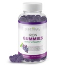 Iron Gummies dengan Vitamin C untuk Dewasa & Anak-anak - Pendukung Besi Deficiency Anemia, Red Blood Cell Dukungan, Energi, Fungsi Imune, Kesehatan Otak, Max Absorpsi, Grape Flavor, Vegan