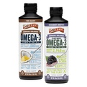 Barlean Omega 3 Liquid Suplemen Bundle, BlackBerry Smoothie Flax Seed Oil dan Piña Colada Persediaan Minyak Ikan Set, 16 oz