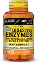 Mason Natural Plant - berbasis Ultra Digeptical Enzymes, dengan Bromelain, Lactase & Papain, Pasokan Diffic & Bloating Relief, 60 Capsules, Paket 3