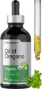 Horbäach Organic Oil dari Oregano Drops 4 fl oz Liquid 124; Vegan 124; Non-GMO, Gluten Free