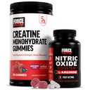 Force Factor Creatine Gummies, 5 Grams Creatine Monohydrate, Mixed Berry, 150 Gummies, 30 Servings Nitric Oxide Booster, Fast- Bertindak Formula dengan L- Arginine, 120 Capsules