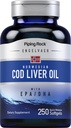 Piping Rock Cod Liver Oil Softgeels 124; 250 Count 124; dengan EPA DHA 124; Engelvaer Norwegia 124; Non-GMO, Gluten Free Supplemen