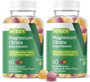 VITEEEY Magnesium Gummies for Dewasa - 170mg of Magnesium Citrate Gummy for Calm, Sleep, Nerve & Muscle Fungsi Dukungan - Vegan, Gluten Free - 120 Count