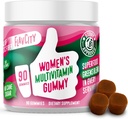 FlavCity Women Multivitamin Gummy - Daily Multivitamin Gummies for Women - Premium Vitamin, Minetratic & Prebiotic Fiber - No Cane Sugar atau Benih Oil - Organic Wheatgrass, Moringa & More (90 Gummies)