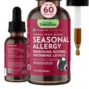 Esensial Esensial Seasonal Allergy- Herbal Formula untuk Anjing & Kucing Untuk Relief Algergy Occasional, Rasa Manis, 100% Organ Manusia Tingkat Herbs, Rekomendasi Hewan Wellness Tonics - 1 Fl Oz
